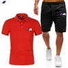 Conjunto de Shorts e Camiseta Manga Curta Masculino de Verão Novo Esportivo Casual Conjunto de Calça e Camisa POLO Em Estoque
