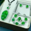 Traje de Calcedonia 925 Lujoso Pulsera Colgante Anillo Pendientes de Calcedonia Juego de Tres Piezas traje Venta al por Mayor