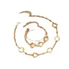 Europeo, Americano y Coreano Amazon Caliente Flor Hueca Elegante Pulsera Collar traje Diseño Incrustado Moderno Simple