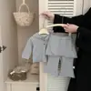 Conjunto de Moda Otoñal para Niñas Estilo Coreano Sudadera con Capucha Elegante y Pantalones Conjunto de Dos Piezas para Niñas