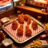 Restaurante de Comida Rápida en Miniatura Juguetes de Comida en Miniatura Pollo Frito Costillas Decoración de Escena para Casa de Muñecas Accesorios DIY Materiales