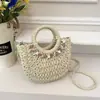 Bolso tejido floral transfronterizo modelo nuevo 2026 bolso de hombro para vacaciones en la playa cesta de paja de mano para mujer
