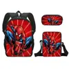 Llegada Nueva Transfronteriza Spider-Man Mochila Escolar Set de Tres Piezas Estuche de Lápices de Dibujos Animados Bolso Pequeño Mochila de Gran Capacidad