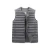 Inverno 2025 Nova Marca Tendência Gola Redonda Gola V Mutável 80 Jaqueta de Penas de Pato Branco Colete Curto Masculino Colete Solto