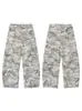Pantalones Casuales Camuflaje de Pierna Ancha Sueltos Hip-Hop High Street Americano para Hombre Rectos de Bolsillo Múltiple Cargo Tendencia Ins