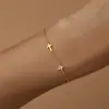 Pulsera de Pétalos Brillantes con Forma de Cruz Incrustada de Diamantes, Joyería de Lujo Ligero, Popular en Amazon en Europa y América, Versátil y Elegante
