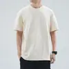 Camiseta de ingeniería de manga corta para hombre, de algodón para fábrica, cuello redondo, holgada, para lavado de autos, color liso, blanca, prenda base de verano