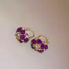 Aretes de Flor de Rosa de Diamante Francés en Forma de U Nicho Lujo Ligero Elegante de Gama Alta Pendientes Elegantes Moda Pendientes Versátiles para Mujer