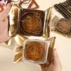 Saco para Embalagem de Bolo da Lua da Reunião de Meio Outono, Saco Selado em Formato de Coelho Dourado, Saco Transparente Estilo Cantonês para Embalagem de Bolo da Lua Assado