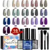 Esmalte en Gel para Uñas Transfronterizo Color Sólido Caja de 18 Colores de Gel Set Serie Rojo-Naranja Otoño e Invierno Larga Duración Resistente al Desgaste Color Brillante