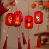 26 Año del Caballo Decoración de Escena de Linterna de Año Nuevo Año del Caballo DIY Tela Luminosa Linterna Pequeña Adorno Colgante Estilo Chino Colgante Rojo