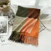 Comercio Exterior Invierno Nuevo Versátil Bufanda de Cuadros Navideños para Mujer Cálido Chal de Cachemira Imitación Bufanda de Pareja de Alta Gama