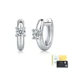 Pendientes de Plata S925 con Moissanita de Cuatro Garras, Pendientes de Aro Brillantes, Lujo Ligero, Versátiles para el Trabajo, Pendientes para Mujer