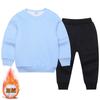 Conjunto Esportivo para Meninos e Meninas Roupas de Outono e Inverno Novo para Crianças Estilo Ocidental Suéter de Veludo para Crianças Calças Conjunto de Duas Peças