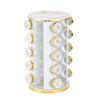 Estante giratorio para botellas de condimentos de cocina, especiero multifuncional de almacenamiento multicapa, estante de almacenamiento de cocina de acero inoxidable poroso al por mayor