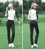 Pgm Golf Manga Longa Feminino Outono e Inverno Novo Alta Elasticidade Quente Camiseta Versátil Emagrecimento Visual Top Feminino de Golfe