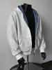Moletom Cardigan com Capuz Xadrez Reversível da Marca Americana Trendy para Homens no Outono Bonito Solto Casual para Casal Jaqueta com Zíper