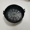 Bandeja redonda de silicona reutilizable resistente a altas temperaturas tapete para hornear bandeja de silicona para freidora de aire utensilios para hornear