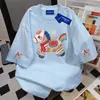 Camiseta de Manga Corta Retro Zodiaco 2026 para Mujer, Algodón Puro Estilo Americano Estampado de Pony Año Nuevo Top Rojo Vino para Pareja