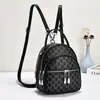 Mochila Estilo Coreano Retro com Estampa Nova 2026 para Mulheres, Zíper Multicamadas, Grande Capacidade, Bolsa Redonda Pequena Versátil, Fonte Atacadista