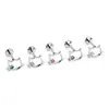 Aretes de Titanio con Zirconia de Gatito, Tornillos para Cartílago de Oreja, Tornillos para Labio, Accesorios de Joyería para Piercings Corporales, Venta Directa del Fabricante