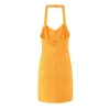 Comércio Exterior Verão Novo Estilo Moda Europeia e Americana Sexy Elegante Cintura Marcada Malha Mini Vestido Bodycon Vestido de Saia Curta