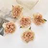 Flor Artificial Peônia Borda Coca Pano de Seda Cabeça de Flor Falsa DIY Flor de Cabeça Artesanal Corsage Acessórios de Cabelo Grampo de Cabelo Flor Decoração de Casa Casamento