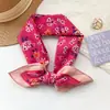 100% Algodón Diseño Coreano Cuadros Azules Cuadrado Pequeño Bufanda para Mujer Primavera Verano Versátil Combinación Camisa Decoración Bufanda Pequeña para Cuello Bufanda de Seda