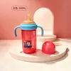 Taza de Aprendizaje con Popote y Asa para Bebé de PP Antiderrames 330ml Gran Capacidad Taza de Agua Infantil para Guardería Taza de Dibujos Animados
