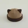 Gorra de Melón de Pana para Niños de Primavera y Otoño Transfronteriza Linda con Forma de Oreja Sombrero Hip-Hop para Bebé Elegante Cálida Sombrero de Propietario