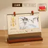 Calendário de Mesa de Madeira Estilo Chinês 2027 Planejador de Mesa de Escritório Ornamento de Calendário Presente Corporativo Empresarial Calendário de Mesa Personalizado