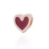 2025 Nuevo Pulsera Sencilla de Oro Rosa con Goteo de Aceite en Forma de Corazón con Cuentas Accesorios de Joyería DIY Accesorios Joyería