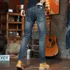 Jeans rectos estilo retro americano, nueva colección de principios de otoño, moda masculina de alta gama, modernos, sencillos, elegantes y versátiles pantalones largos ajustados para hombre