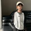 Camiseta de Manga Larga Estilosa de Algodón Puro Estilo Raglán para Niños, Nueva Colección Primavera y Otoño 2026 de Haima, Ropa Estilo Coreano para Niños