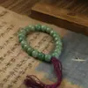 Suministro Directo de Fábrica Raíz de Bodhi Verde Raíz de Bodhi Weathered Estilo Antiguo Pulsera de Perlas Cilíndricas de Círculo Único Cuerda Trenzada de Mano Estilo Retro