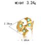 Anéis Europeus e Americanos Novos de Aço Inoxidável Europeus e Americanos Galvanoplastia a Vácuo Ouro 18K Turquesa Corte Assimétrico Abertos Pulseiras