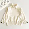 Otoño 2026 Nuevo Estilo Versión Coreana Suéter de Punto con Cuello para Niños Estilo Elegante Camisa Polo para Niños Estilo Trendy