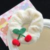 Outono e inverno Nova lã Cereja anel de cabelo do intestino grosso Cabelo japonês e coreano Pelúcia Anel de cabelo não machuca o cabelo anel de cabelo grande