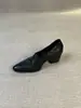 Mocassins franceses retrô de couro bovino para mulheres, sapatos casuais sem cadarço, sapatilhas de salto grosso de couro genuíno para o trabalho, saltos altos