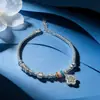 Pulseira Espiral de Prata Pura, Prata 9999 Pura, Esmalte de Flor, Contas da Sorte, Fragmentos de Prata, Cabaça, Presente de Dia dos Namorados para Namorada