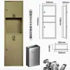Caja de Papel Larga Empotrada en la Pared para Baño Hotel Acero Inoxidable Portarrollos de Papel de Cocina Tres en Uno con Cubo de Basura y Dispensador de Pañuelos