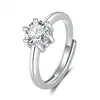 Anillo Familia Zhou en Nombre del Amor para Mujer de 1 quilate Piedra de Alto Carbono Anillo de Diamante Diamante de Simulación para Ceremonia de Boda Anillo Versátil Tendencia