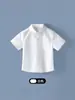 Camisa Blanca de Manga Corta Unisex para Niños Estilo Nuevo Moda Simple Camisa Blanca para Niños Estudiantes Camisa Polo Artística Moderna