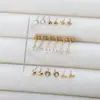 Brinco Stud Hélice Lábio Zircônia Redonda Opala Conjunto Popular de Joias para Piercing Brincos Mais Vendidos na Amazon Transfronteiriça