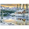 Pintura de Diamante DIY "Casa no Jardim Noite de Natal" Mosaico 3D Ponto Cruz Paisagem Decoração de Casa Pintura