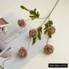 Rama Única con 5 Cabezas de Bolas de Diente de León de Color Otoñal, Crisantemo y Flores Artificiales para Decoración del Hogar y Bodas, Flores Artificiales de Alta Gama