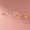 Brincos de Prata S925 Nalan Ramo de Guirlanda Folha Diamante Elegante Flor Pequena Simples Coreanos e Japoneses M01900