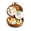 Abanico redondo pequeño tradicional del Festival de Medio Otoño, abanico decorativo para caja de regalo de pastel de luna y pastel de yema de huevo, abanico con borla de nuevo estilo chino para sesión de fotos de Hanfu