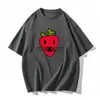 Camiseta de verano de algodón puro con estampado estilo americano de manga corta para hombres y mujeres, nuevo top holgado para parejas, ropa de nicho
