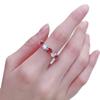 Anillo de Diamantes Redondo Fila Fila Moda Europea y Americana Plata S925 Chapado en Oro 50 Filas Fila Fila Diamante Edición Ancha Anillo de Diamante Simulado Huevo de Paloma Ovalado